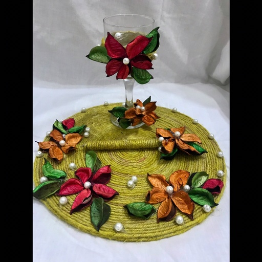 [PK5188-AR-ACR-015059] Decorated Glass And Pen