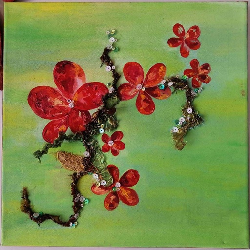 [PK5043-AR-OIL-015070] Simple Flower Patch