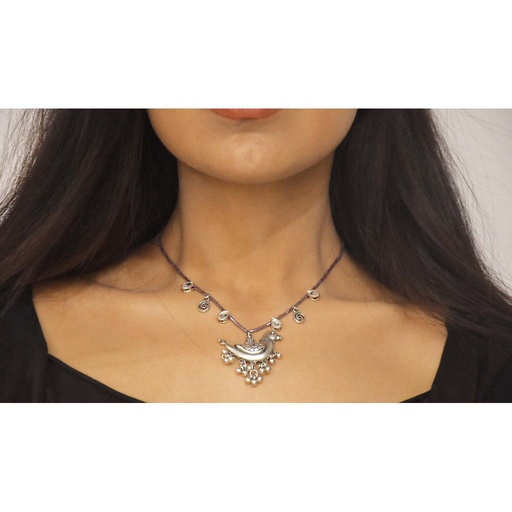 [PK4127-JW-NCK-015233] Silver Bird Necklace