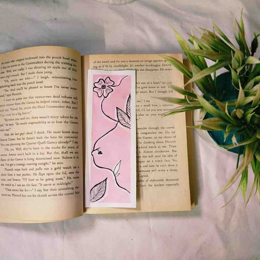 [PK4848-AR-MIN-015871] Pink Floral Bookmark