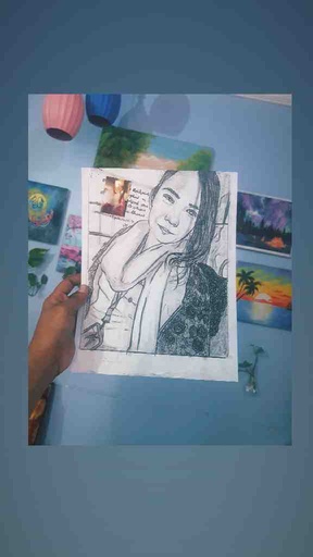 [PK5640-AR-PNC-016157] Portrait Pencil Sketch