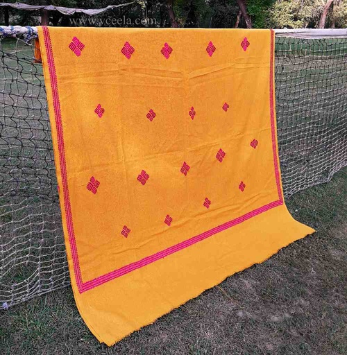 [PK5848-CW-SCF-016638] Hand Embroidered  Khaddar Shawl
