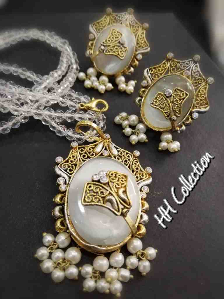 Handmade Stone Mala with Earrings