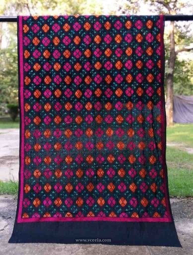 [PK3037-CW-SCF-016901] Embroidered Phulkari Shawl 