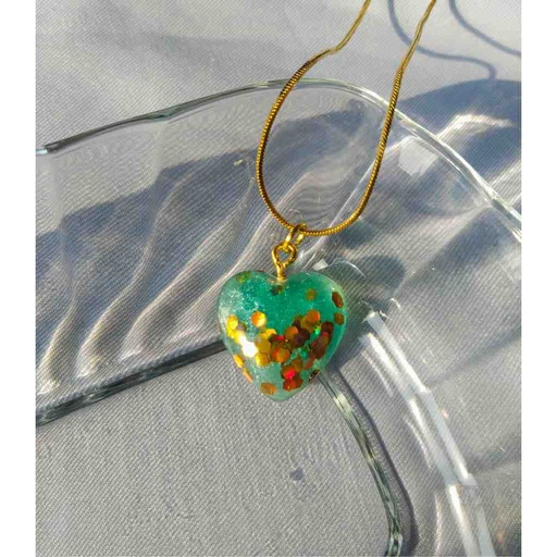 Heart Pendant with Golden Chain