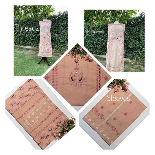 [PK2242-CW-UNS-017280] Hand Embroidered Shirt with Tarkashi and Satin Stitch