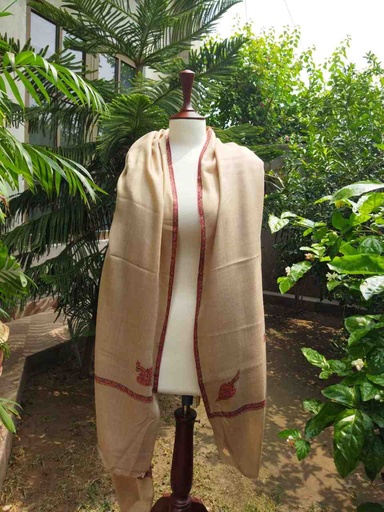 [PK0014-CW-SCF-017314] Woollen Pashmina Shawl with Kani Outline