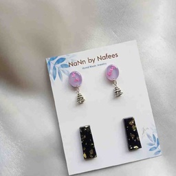 Purple and Black Earrings Pack