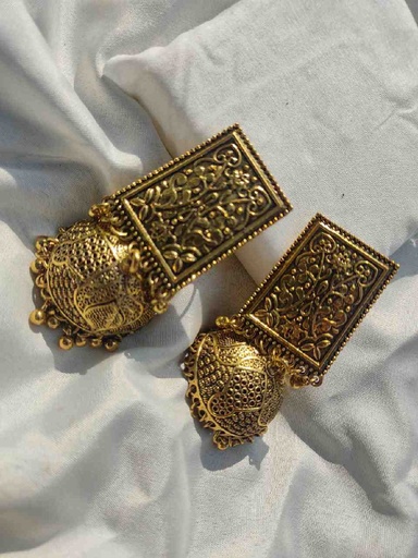 [PK6272-JW-EAR-019095] Antique oxidized Jhumkay Earrings