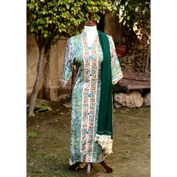 Silk Embroidered Shirt with Crepe Dupatta