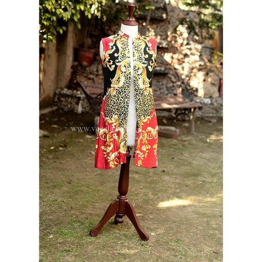 [PK6405-CW-JAC-019150] Medium Length Coat with Sitara Work