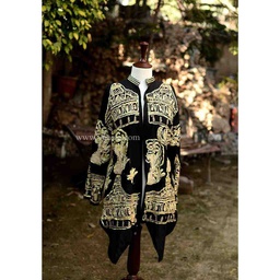 Black Short Coat with Gota Embroidered Work