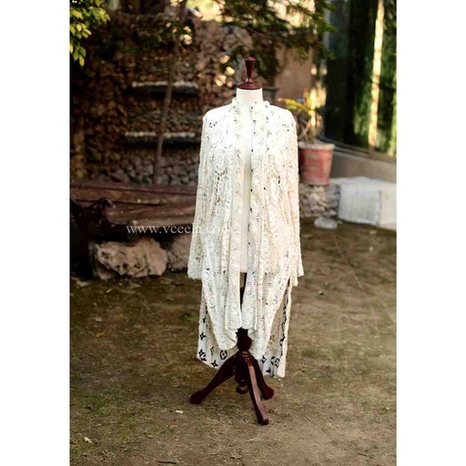 [PK6405-CW-PRT-019210] Ladies Embroidered Long Gown
