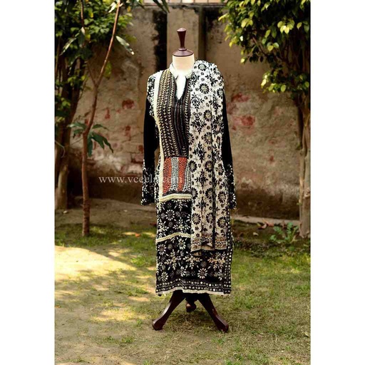 [PK6405-CW-PRT-019219] Embroidered Shit and Dupatta with Beads Work