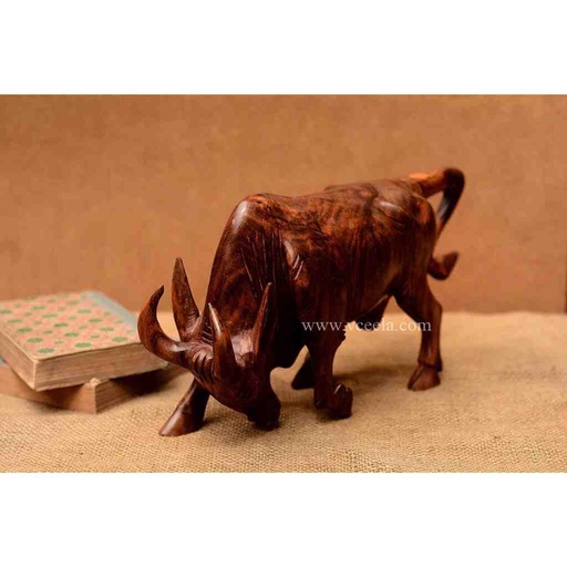 [PK0130-CF-WOO-019294] Cultural Wooden Bull Figure 