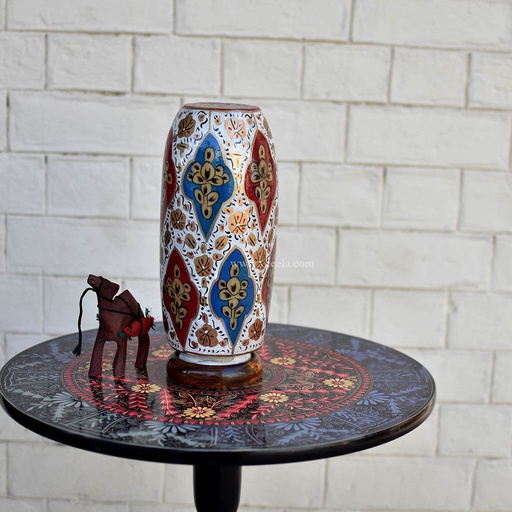 [PK1918-HM-LMP-19474] Hand Painted Camel Skin Lamp