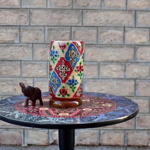 [PK1918-HM-LMP-19481] Hand Painted Camel Skin Lamp