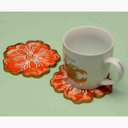 [PK6787-HM-KMA-019876] Resin Art Tea Coaster Set