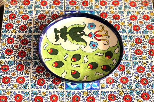 Blue Pottery Pizza Dish