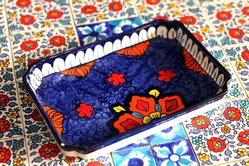Blue Pottery Cookie Dish