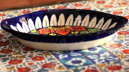 Blue Pottery Over Tray 