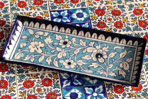 Blue Pottery Rectangle Dish I