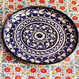 Blue Pottery Pizza Dish