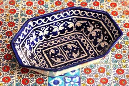 Blue Pottery Fruit Dish