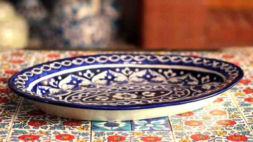 Blue Pottery Rice Dish
