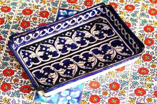 Blue Pottery Cookie Dish
