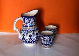 [PK0363-HM-TBW-022394] Blue Pottery Water Set 