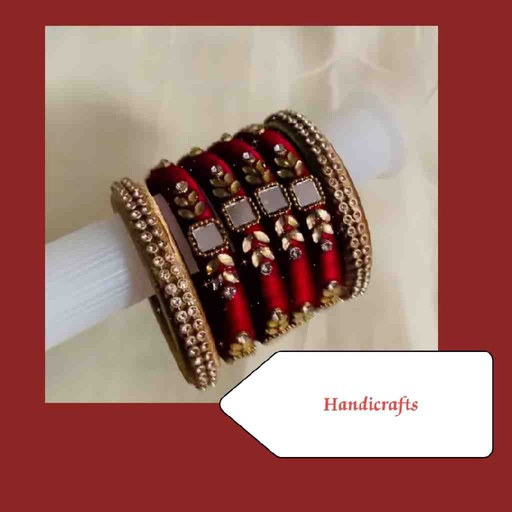 [PK7133-JW-BNG-022410] Gulab (Set of 6 Bangles)