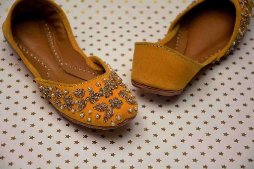 Yellow Velvet - Embroidered