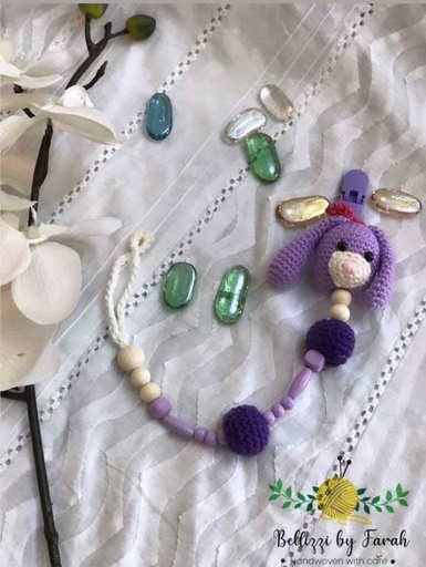[PK6998-GN-GEN-023414] Bunny Theme Pacifier Clip Holder