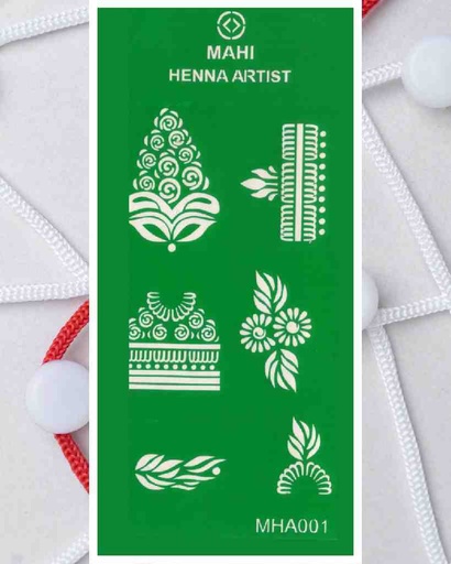 [PK7633-AR-DIG-023635] Henna Stencils/Stickers MHA001