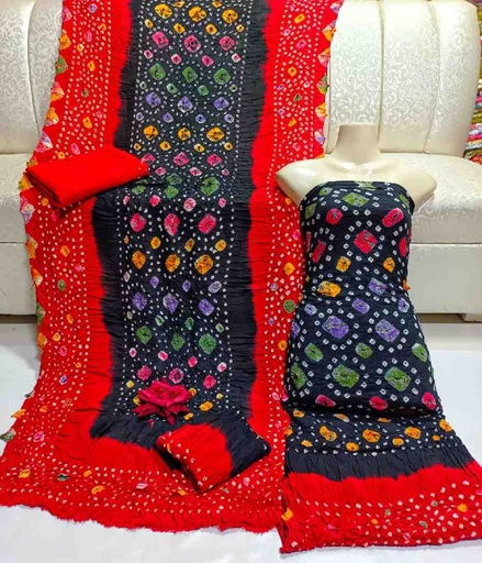 [PK7775-CW-UNS-023949] Traditional Handmade Rajasthani Chunri (3-Piece)