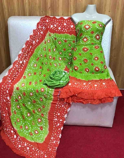 [PK7775-CW-UNS-023950] Traditional Handmade Rajasthani Chunri (3-Piece)