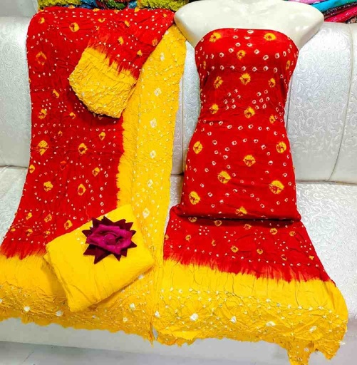 [PK7775-CW-UNS-023951] Traditional Handmade Rajasthani Chunri (3-Piece)