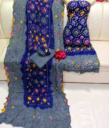 [PK7775-CW-UNS-023953] Traditional Handmade Rajasthani Chunri (3-Piece)