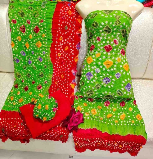 [PK7775-CW-UNS-023958] Traditional Handmade Rajasthani Chunri (3-Piece)