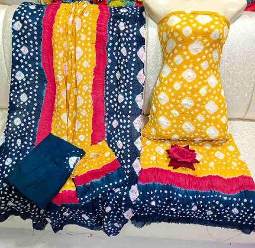 [PK7775-CW-UNS-023960] Traditional Handmade Rajasthani Chunri (3-Piece)