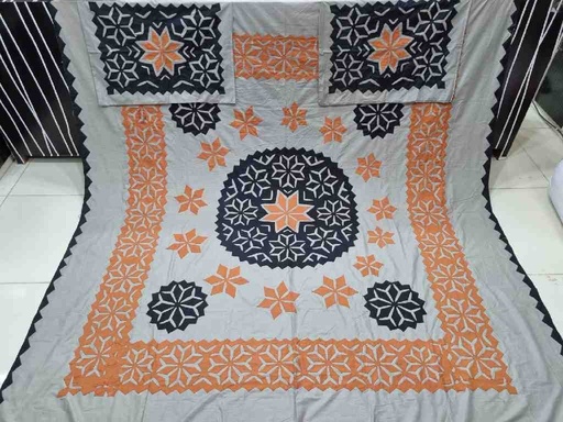 [PK7775-CW-UNS-024012] Applique Bedsheet