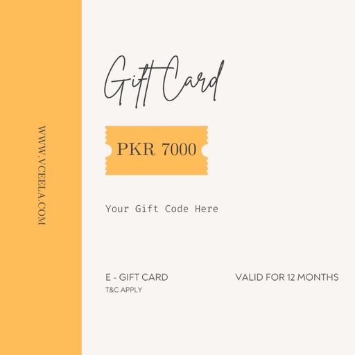 [PKAAAA-GN-GEN-024312] Vceela Gift Cards PKR 7000
