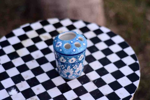 [PK4699-CF-BPO-024754] Blue Pottery Pen Holder / Brush Holder
