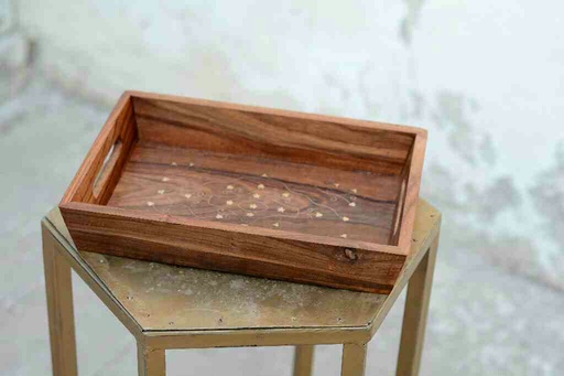 [PK7880-HM-TRY-024893] Hand Made Wooden Tray (Set of 3)