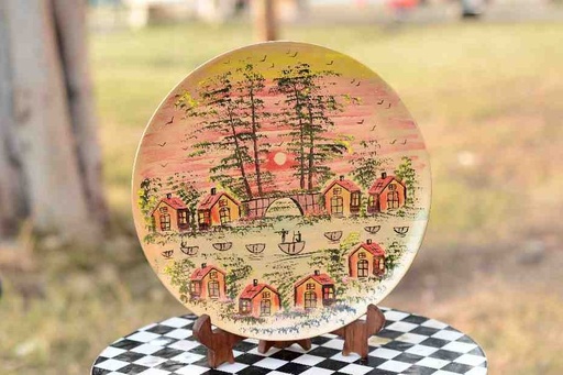 [PK0038-CF-WOO-025054] Naqashi Art Hand Painted Wooden Plate
