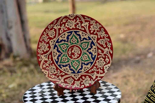 [PK0038-CF-WOO-025056] Naqashi Art Hand Painted Wooden Plate