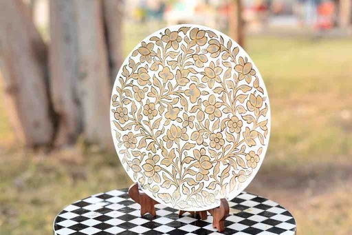 [PK0038-CF-WOO-025058] Naqashi Art Hand Painted Wooden Plate