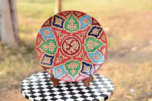[PK0038-CF-WOO-025059] Naqashi Art Hand Painted Wooden Plate
