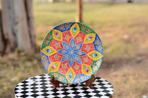 [PK0038-CF-WOO-025062] Naqashi Art Hand Painted Wooden Plate